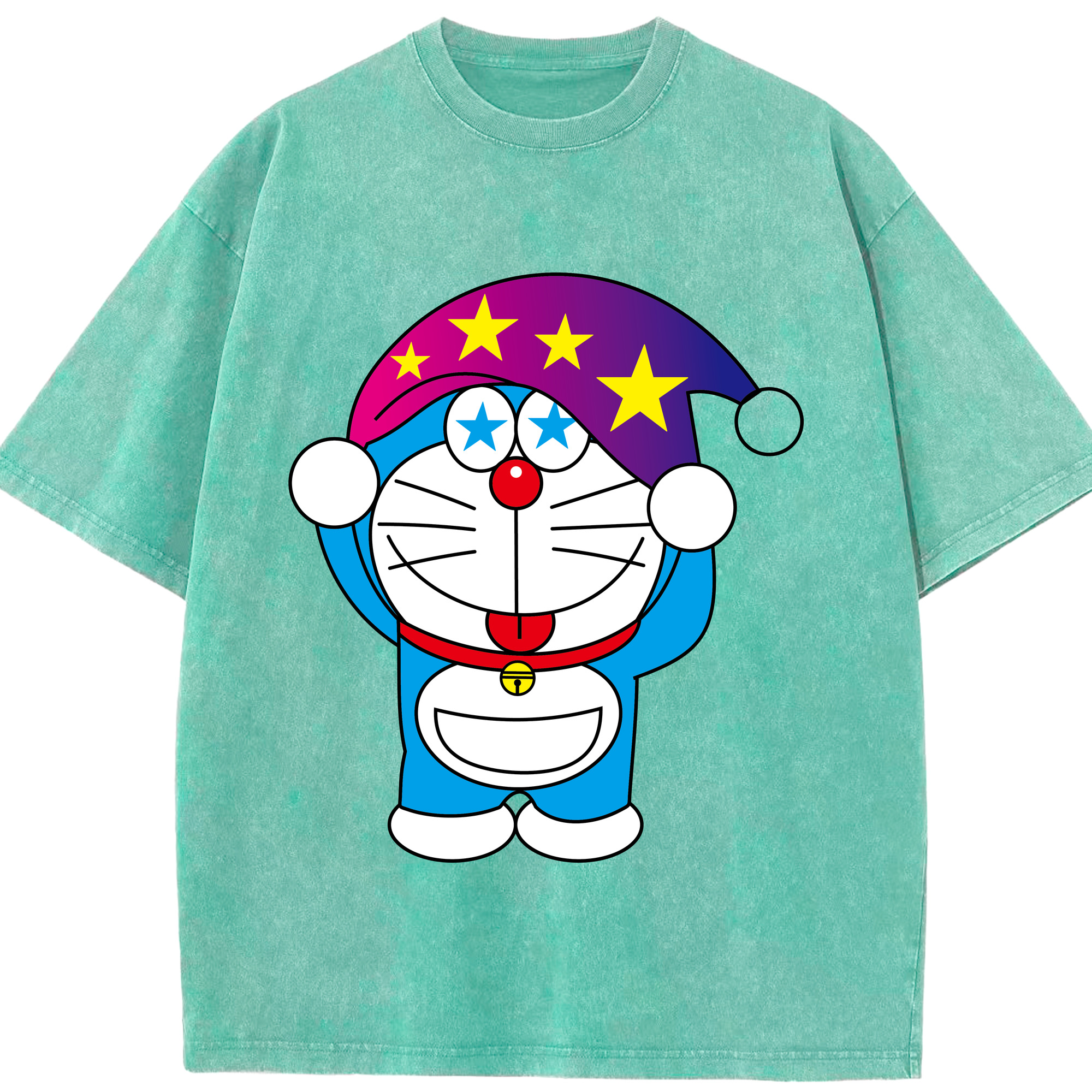 （画像用） ドラえもん Doraemon 綿100% ヴィンテージ風 半袖Tシャツ（フロントプリント）